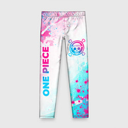 Леггинсы для девочки One Piece neon gradient style: надпись, символ, цвет: 3D-принт