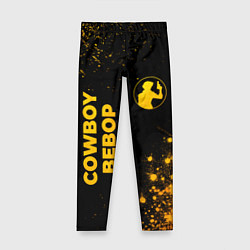 Леггинсы для девочки Cowboy Bebop - gold gradient: надпись, символ, цвет: 3D-принт