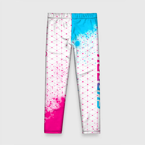 Детские легинсы Subaru neon gradient style: надпись, символ / 3D-принт – фото 2