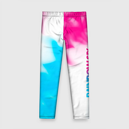 Детские легинсы Rainbow Six neon gradient style: надпись, символ / 3D-принт – фото 2