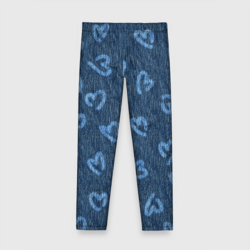 Детские легинсы Hearts on denim / 3D-принт – фото 2