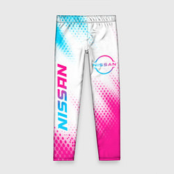 Леггинсы для девочки Nissan neon gradient style: надпись, символ, цвет: 3D-принт