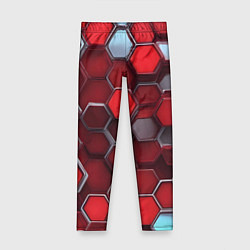 Детские легинсы Cyber hexagon red