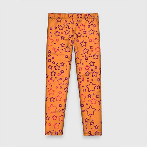 Детские легинсы Маленькие звёздочки оранжевый / 3D-принт – фото 2
