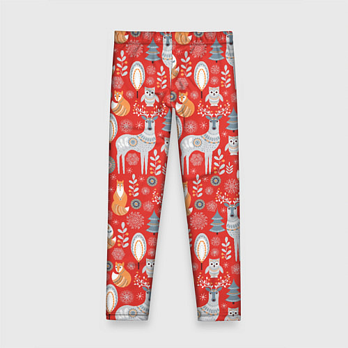 Детские легинсы Ноговодние животные и птицы в скандинавском стиле / 3D-принт – фото 2