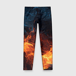 Леггинсы для девочки Fire black background, цвет: 3D-принт