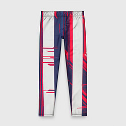 Леггинсы для девочки Киберпанк глитч синий и красный, цвет: 3D-принт