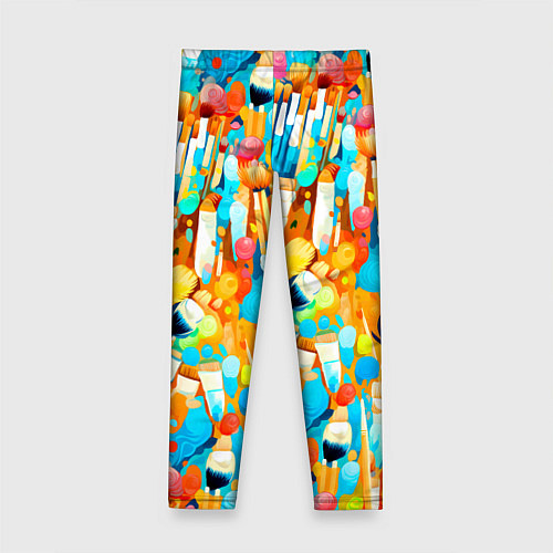 Детские легинсы Кисти художника / 3D-принт – фото 2