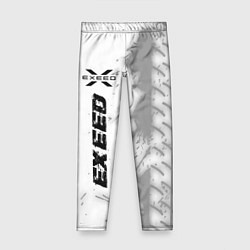 Леггинсы для девочки Exeed speed на светлом фоне со следами шин по-верт, цвет: 3D-принт
