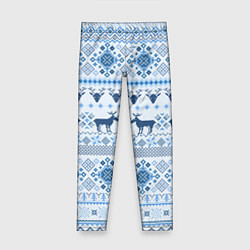 Детские легинсы Blue sweater with reindeer