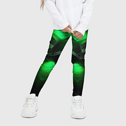 Леггинсы для девочки Абстрактное царство зелени, цвет: 3D-принт — фото 2