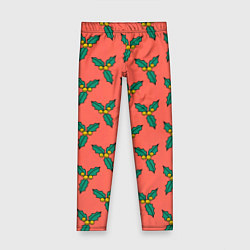 Леггинсы для девочки Ягоды остролиста, цвет: 3D-принт