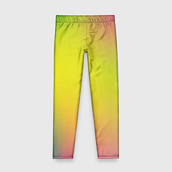 Леггинсы для девочки Желтый и зеленый градиент, цвет: 3D-принт