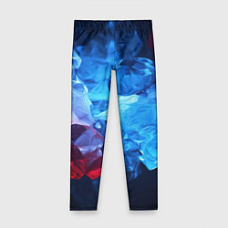 Леггинсы для девочки Синяя ледяная абстракция с красным, цвет: 3D-принт