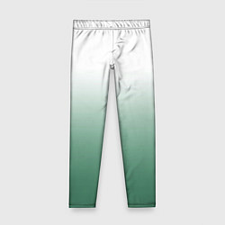 Леггинсы для девочки Туманный градиент бело-зелёный, цвет: 3D-принт