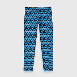 Леггинсы для девочки Синие и чёрные треугольники, цвет: 3D-принт