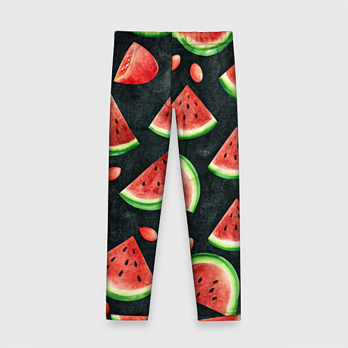 Детские легинсы Паттерн красные дольки арбуза / 3D-принт – фото 2