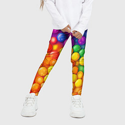 Леггинсы для девочки Разноцветные шарики, цвет: 3D-принт — фото 2