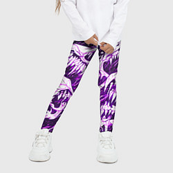 Леггинсы для девочки Белые клыки на розовом фоне, цвет: 3D-принт — фото 2