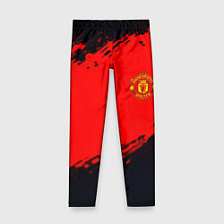 Леггинсы для девочки Manchester United colors sport, цвет: 3D-принт