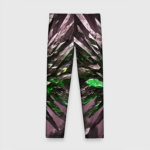 Детские легинсы Драгоценный камень зелёный / 3D-принт – фото 2