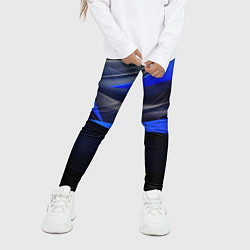 Леггинсы для девочки Black and blue abstract background sport style, цвет: 3D-принт — фото 2