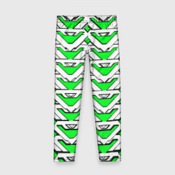 Леггинсы для девочки Бело-зелёный узор, цвет: 3D-принт