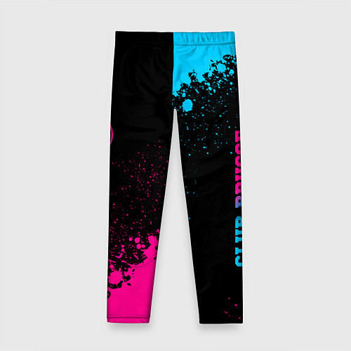 Детские легинсы Club Brugge - neon gradient вертикально / 3D-принт – фото 2