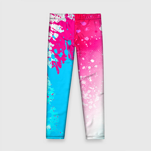Детские легинсы Galatasaray neon gradient style по-вертикали / 3D-принт – фото 2