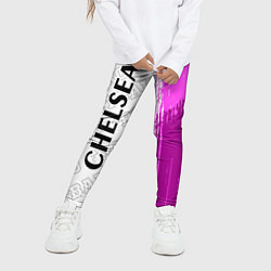 Леггинсы для девочки Chelsea pro football по-вертикали, цвет: 3D-принт — фото 2