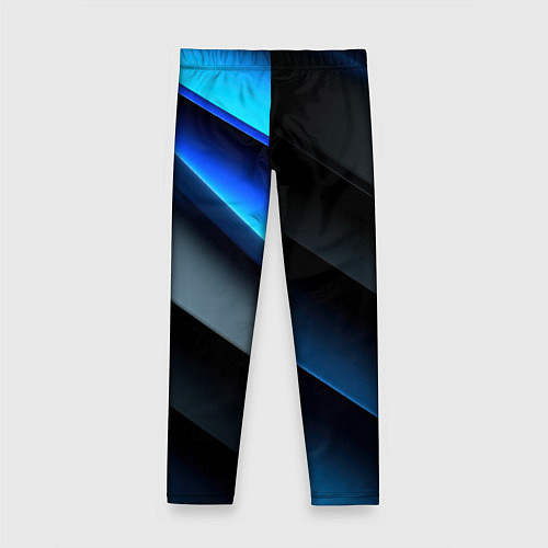 Детские легинсы Темная синяя стильная абстракция на черном фоне / 3D-принт – фото 2