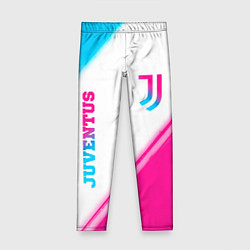 Леггинсы для девочки Juventus neon gradient style вертикально, цвет: 3D-принт