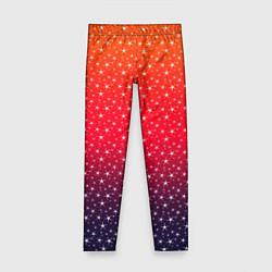 Леггинсы для девочки Градиент оранжево-фиолетовый со звёздочками, цвет: 3D-принт