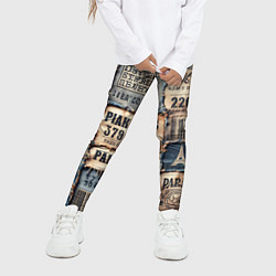 Леггинсы для девочки Пэчворк джинсы из Парижа, цвет: 3D-принт — фото 2