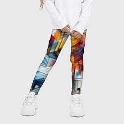 Леггинсы для девочки Абстрактные фигуры, цвет: 3D-принт — фото 2