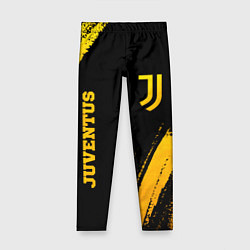 Леггинсы для девочки Juventus - gold gradient вертикально, цвет: 3D-принт