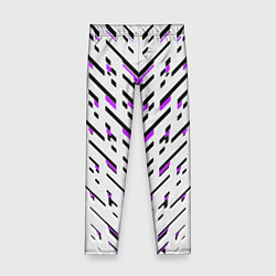 Детские легинсы Black and purple stripes on a white background