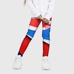 Леггинсы для девочки Герб России на абстрактном фоне в цветах России, цвет: 3D-принт — фото 2