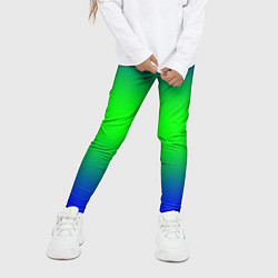 Леггинсы для девочки Зелёный градиент текстура, цвет: 3D-принт — фото 2