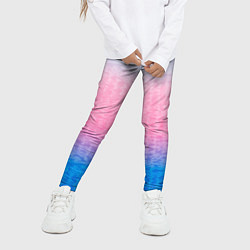 Леггинсы для девочки Tie-dye color gradient: pink-blue, цвет: 3D-принт — фото 2