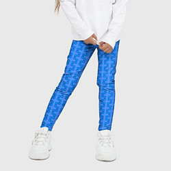 Леггинсы для девочки Голубой паттерн цепочки, цвет: 3D-принт — фото 2
