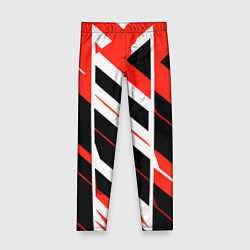 Детские легинсы Black and red stripes on a white background