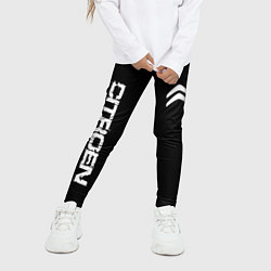 Леггинсы для девочки Citroen logo white, цвет: 3D-принт — фото 2