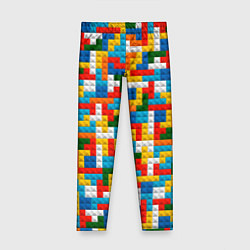 Леггинсы для девочки Разноцветные квадратные плитки, цвет: 3D-принт