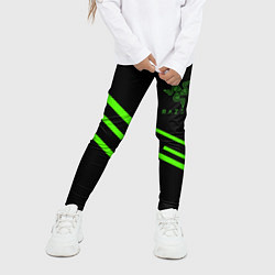 Леггинсы для девочки Razer line green, цвет: 3D-принт — фото 2