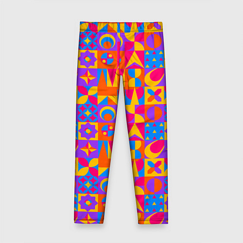 Детские легинсы Нео-гео текстура / 3D-принт – фото 2