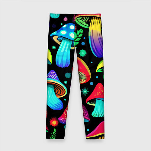 Детские легинсы Биолюминесцентные кислотные грибы / 3D-принт – фото 2