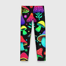 Леггинсы для девочки Биолюминесцентные кислотные грибы, цвет: 3D-принт