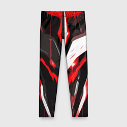 Леггинсы для девочки Красно-белый абстрактный демонический шлем, цвет: 3D-принт
