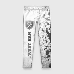 Леггинсы для девочки West Ham - white gradient по-вертикали, цвет: 3D-принт